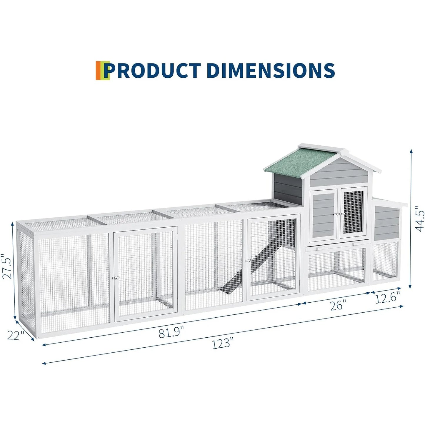 HiMISS Weatherproof Wooden Chicken Coop With Run For Poultry