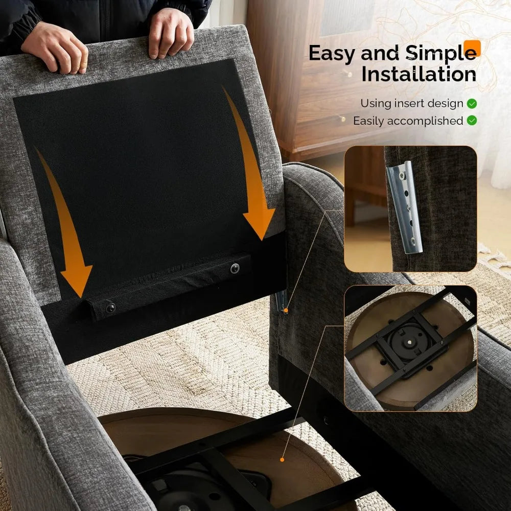 DAFIFY Mid Century Swivel Accent Chair 360 Degree Upholstered Armchair