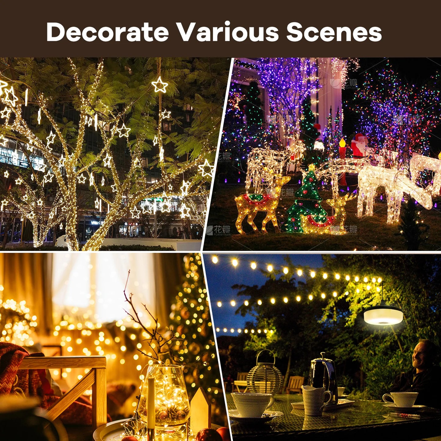 Christmas LED String Light With Rechargeable Lantern