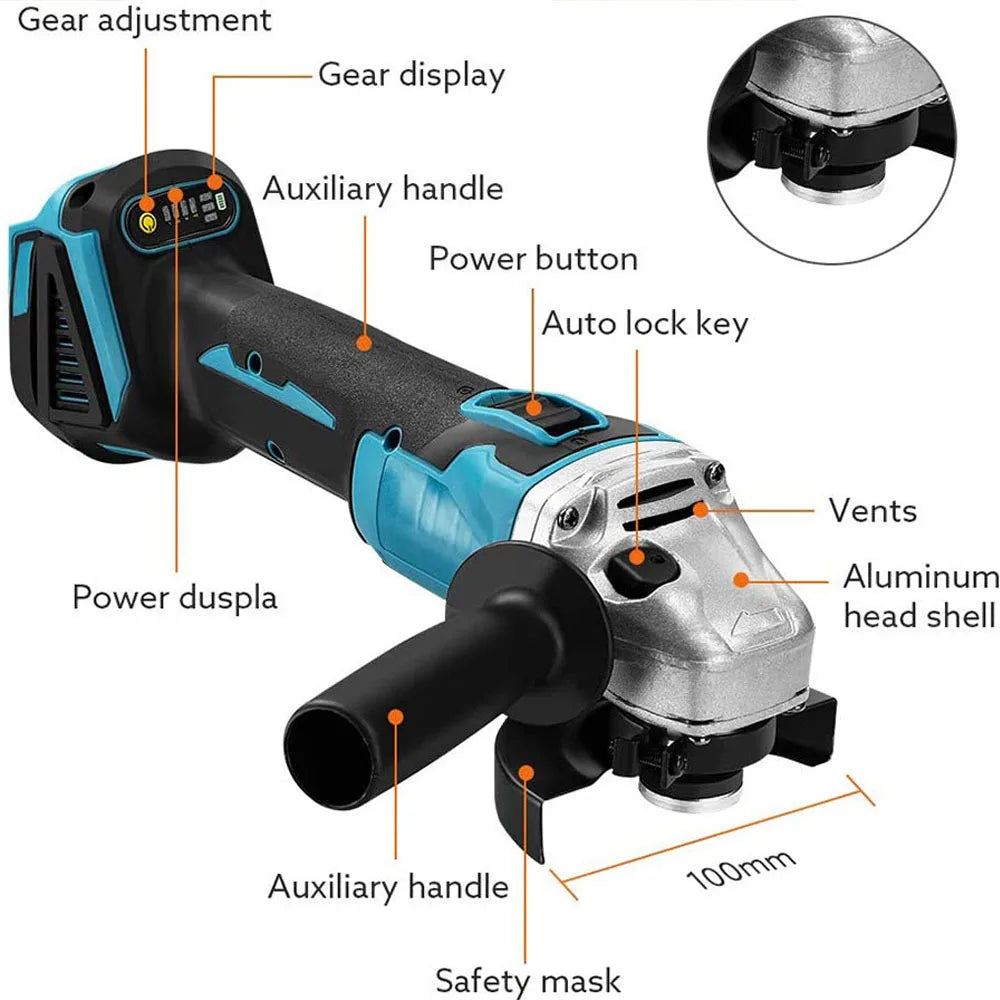 Magnitt Brushless Angle Grinder, Variable Speed, M14 Battery Included