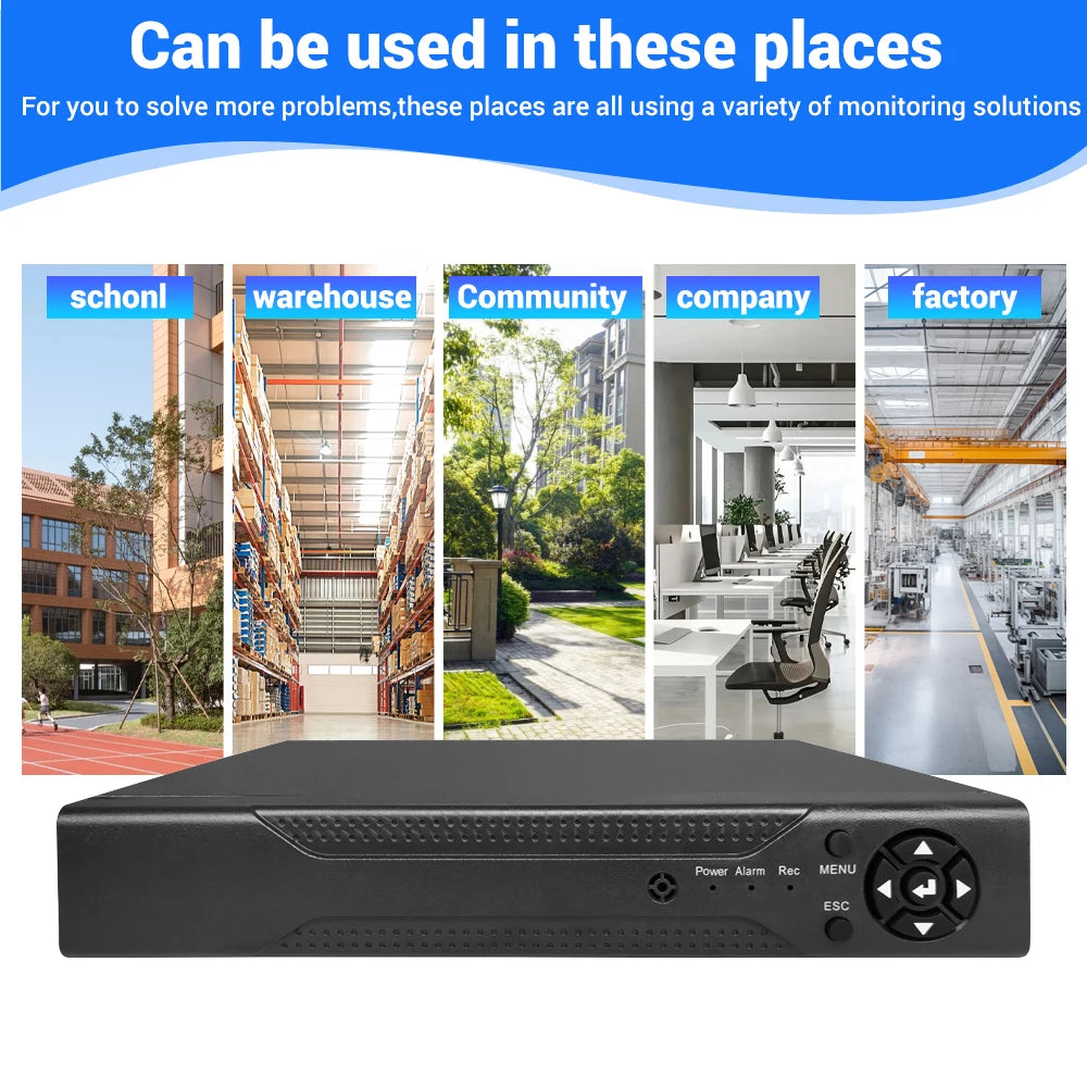 4CH 5MP-N AHD DVR Security Video Recorder H.265+ CCTV Digital Recorder Support Up to 8TB Hard Drive P2P Remote View Motion Detection Alarm with USB Mouse Power Adapter