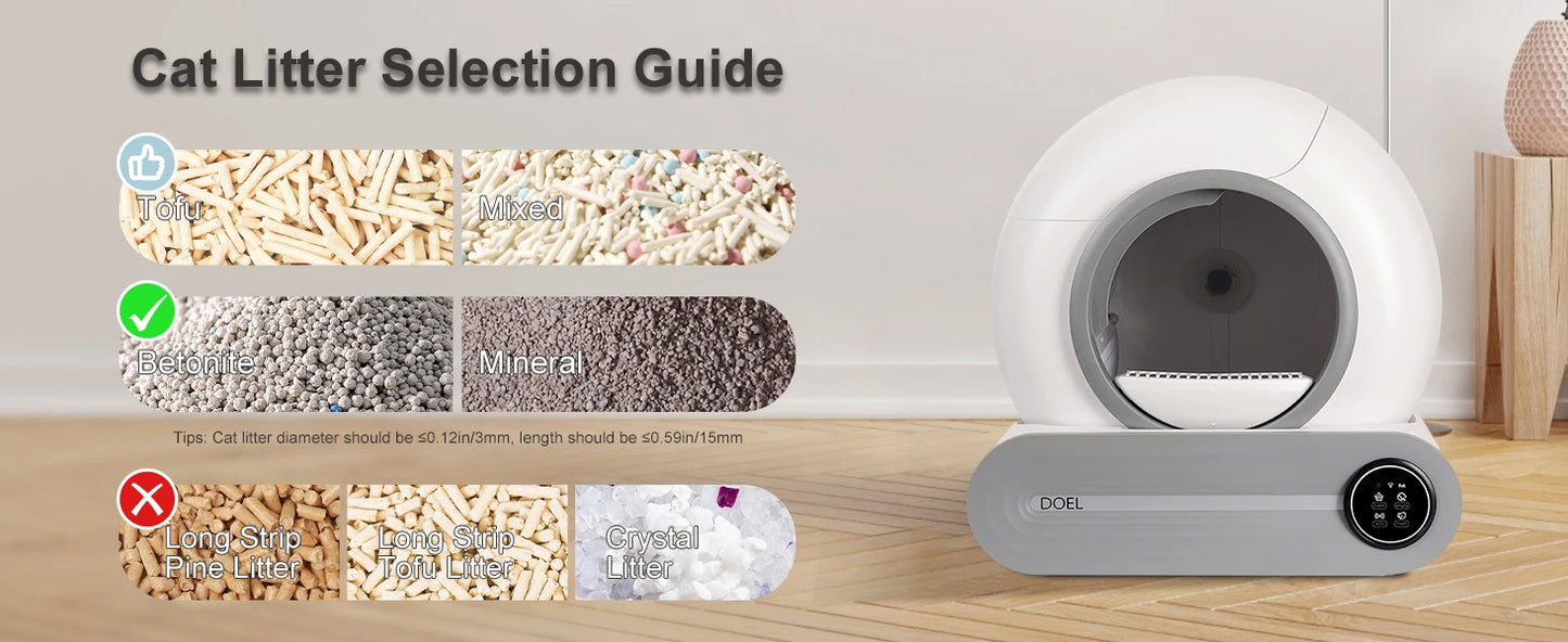 DOEL Self-Cleaning Cat Litter Box With App Control WiFi