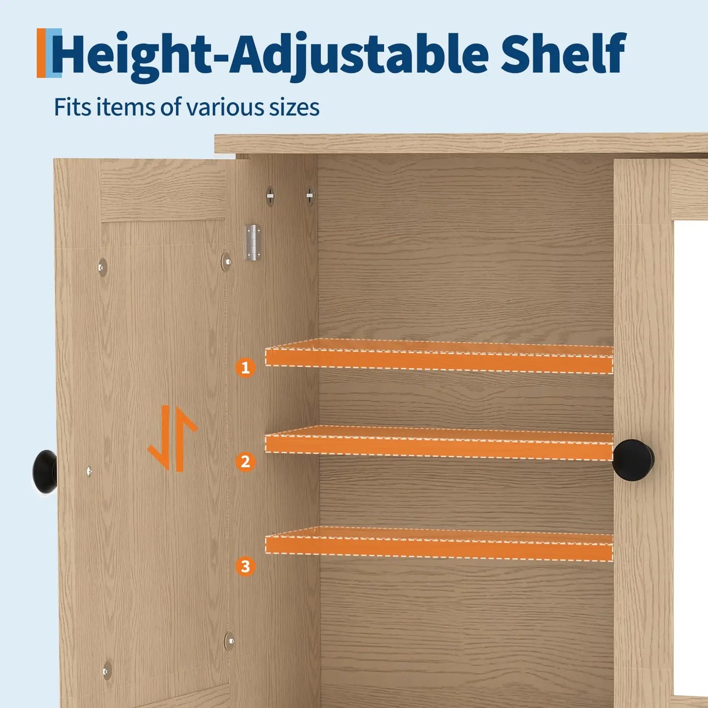 Wall Mounted Bathroom Cabinet,Wooden Bathroom Medicine Cabinet with Mirror Doors & Adjustable Shelves,Floating Storage Cabinet