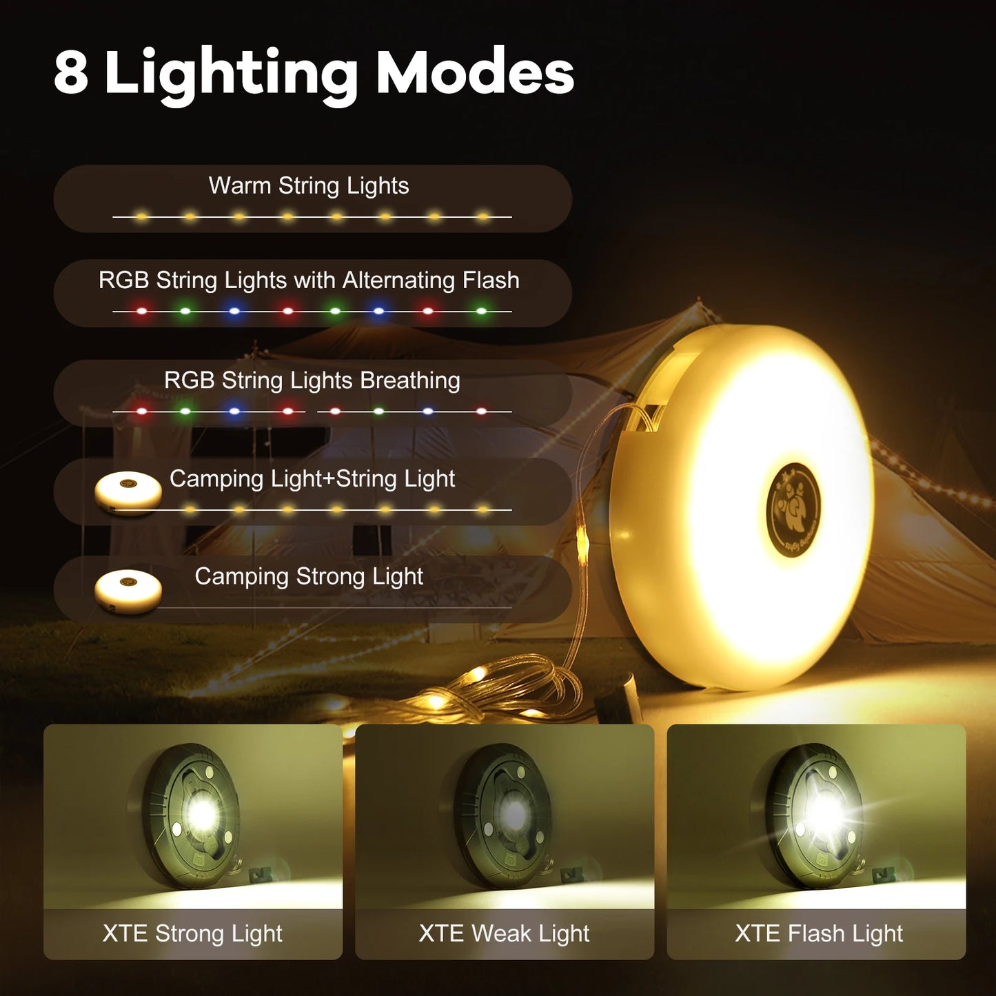 Christmas LED String Light With Rechargeable Lantern