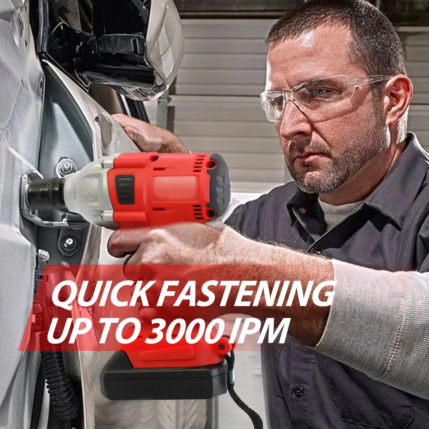 Cordless Brushless Impact Drill Wrench 1000Nm Torque 20V Pro