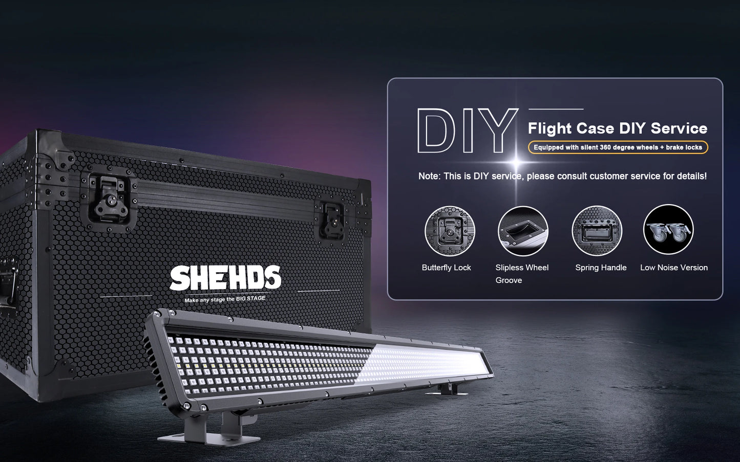 SHEHDS Waterproof IP65 250W 16-Pixel Strobe Light For DJ Shows