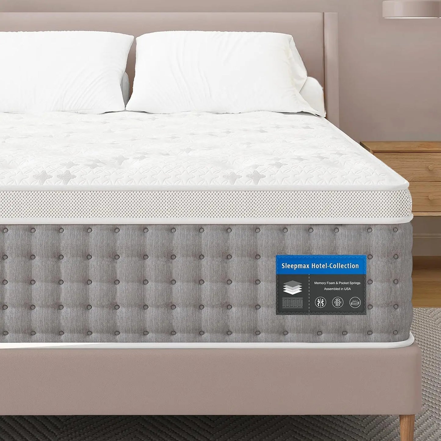 NONECN Hybrid Mattress Bed In A Box With Lumbar Support