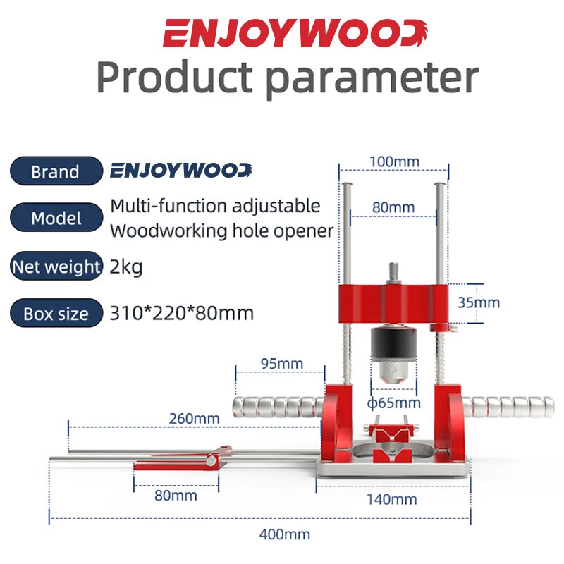 NONEDIY Woodworking Multi Angle Drill Guide With Aluminum Alloy