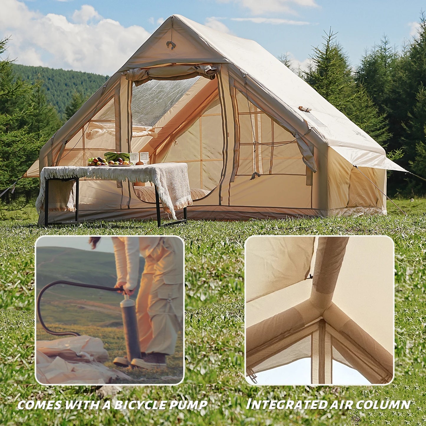 Pakicetus Inflatable Camping Tent All-Season Outdoor Shelter