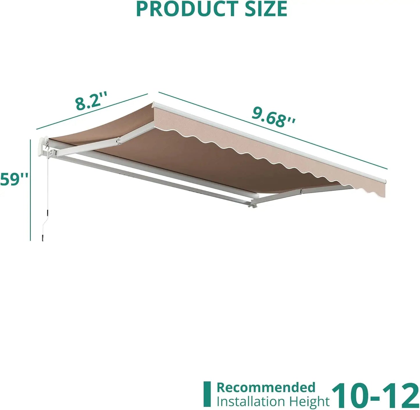 XMSJ Retractable Awning Sun Shade for Outdoor Patios