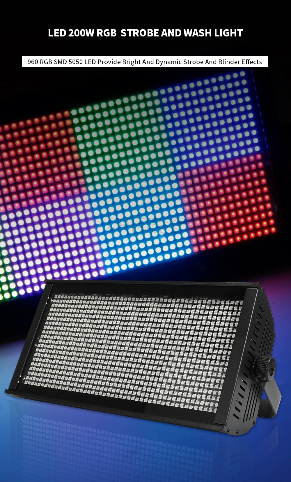 SHEHDS LED 200W RGB Marquee Strobe Light for DJ Pro