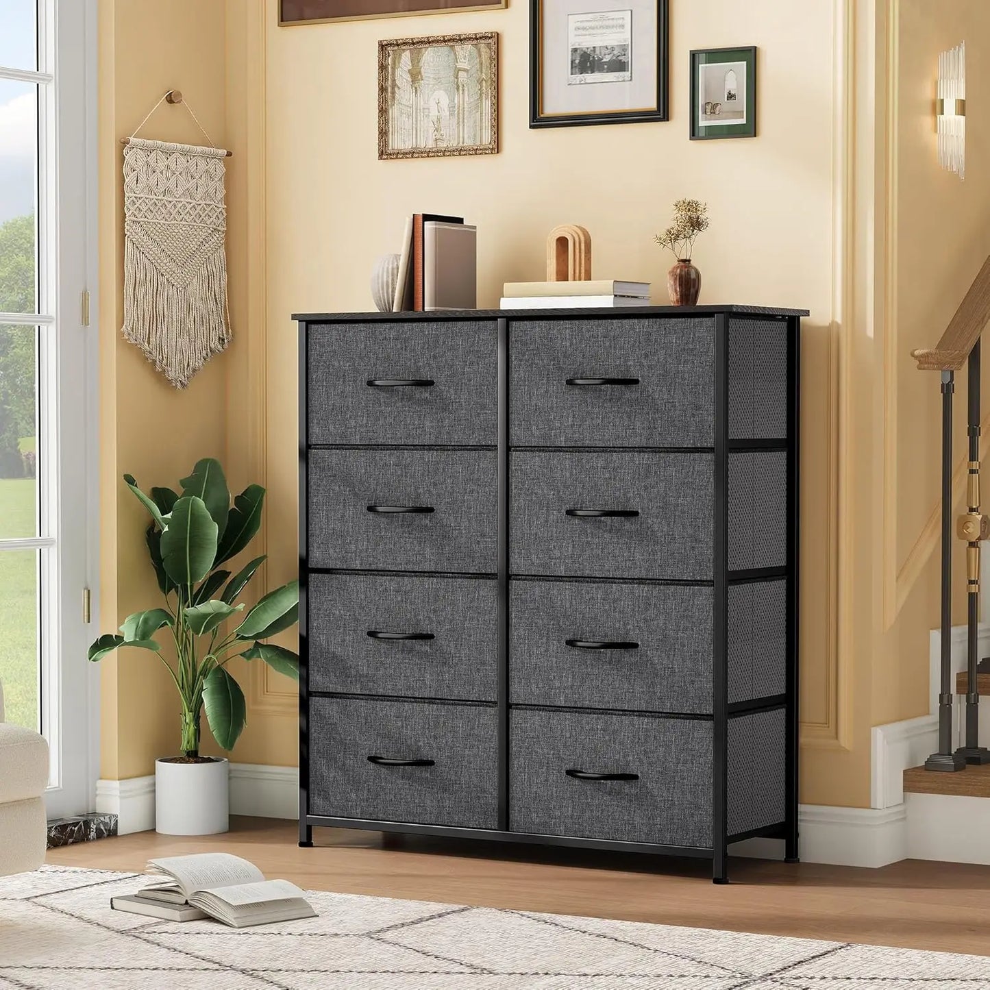 8 Drawer Fabric Dresser For Bedroom And Closet Storage