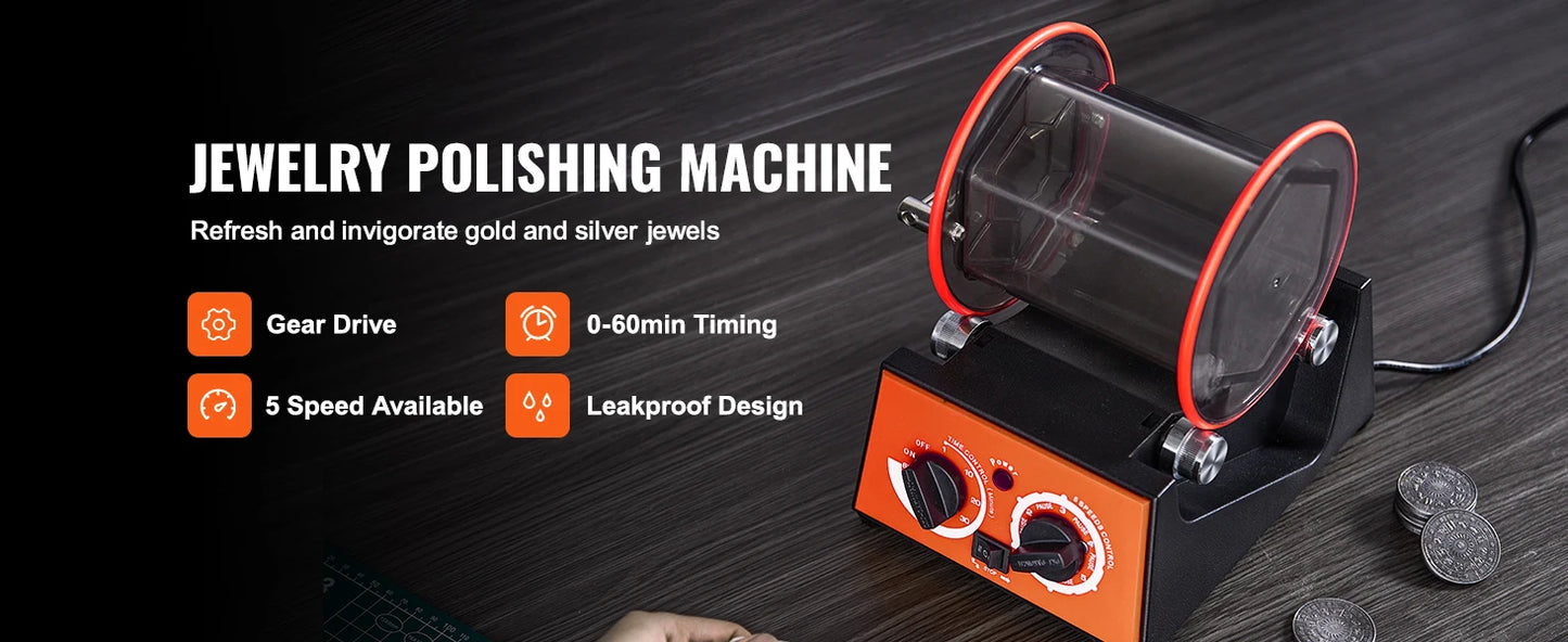 SucceBuy Rotary Tumbler Surface Polisher for Jewelry Finishing