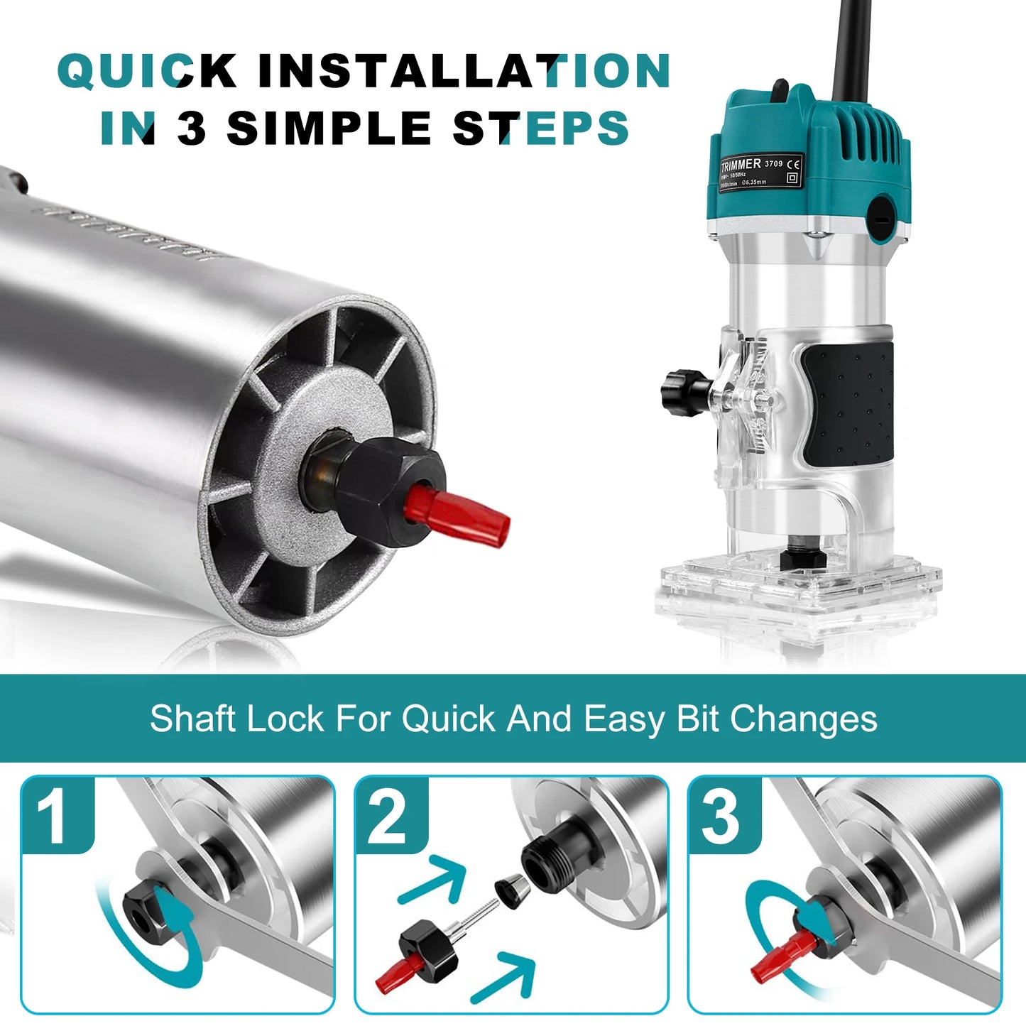 Electric Trimmer Wood Router For Woodworking Milling Engraving Slotting