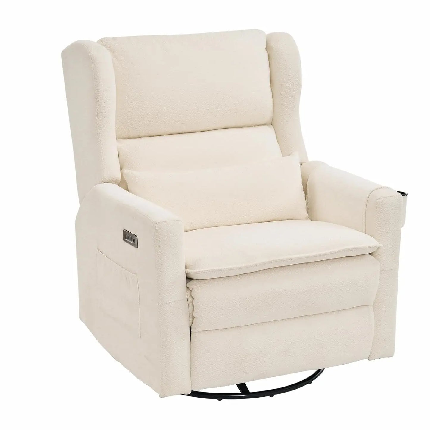Oversized Swivel Rocker Recliner With Adjustable Headrest Nursery Chair