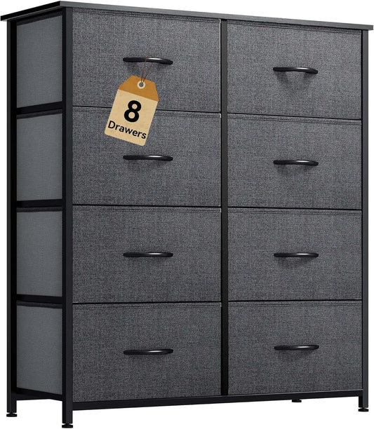8 Drawer Fabric Dresser For Bedroom And Closet Storage
