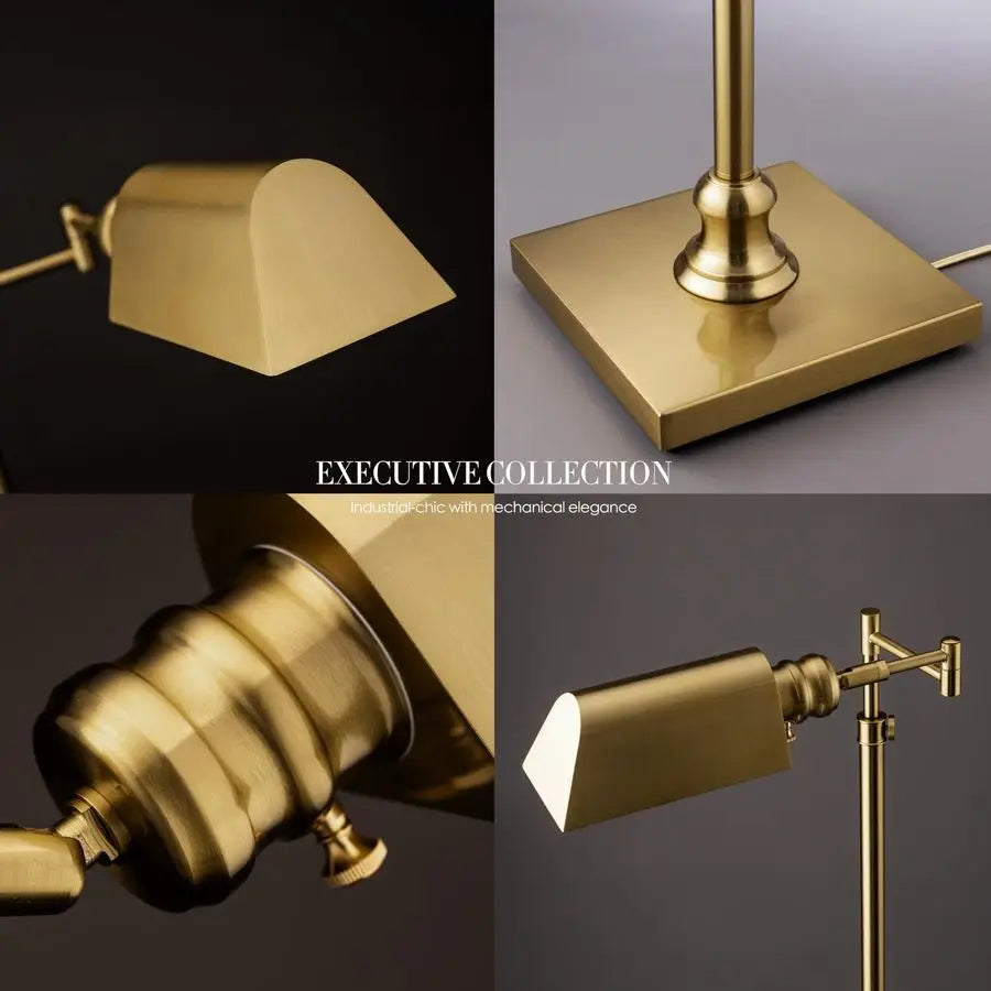 Pharmacy Floor Lamp With Full Range Dimming Swing Arm E26 Socket