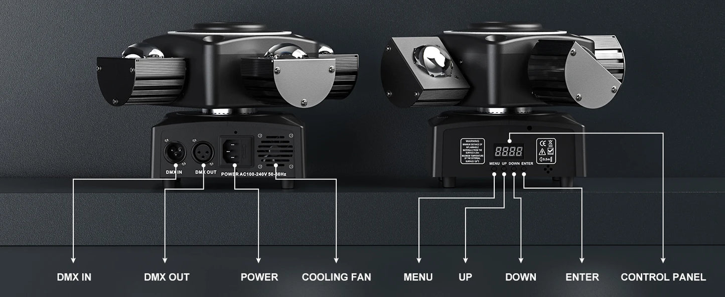 Yiflamefly 90W RGBW 4-IN-1 Lighting Effect and Starry Effect Controlled DMX512 Sound-activated For Bars Birthday Party Wedding