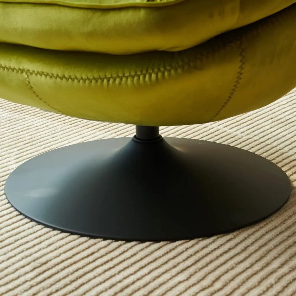 Todrani Velvet Swivel Armchair Set With Ottoman