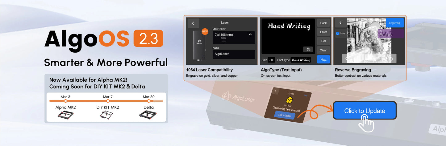 AlgoLaserCNC DIY Kit MK2 10000mW Laser Engraver Class 1 with WiFi