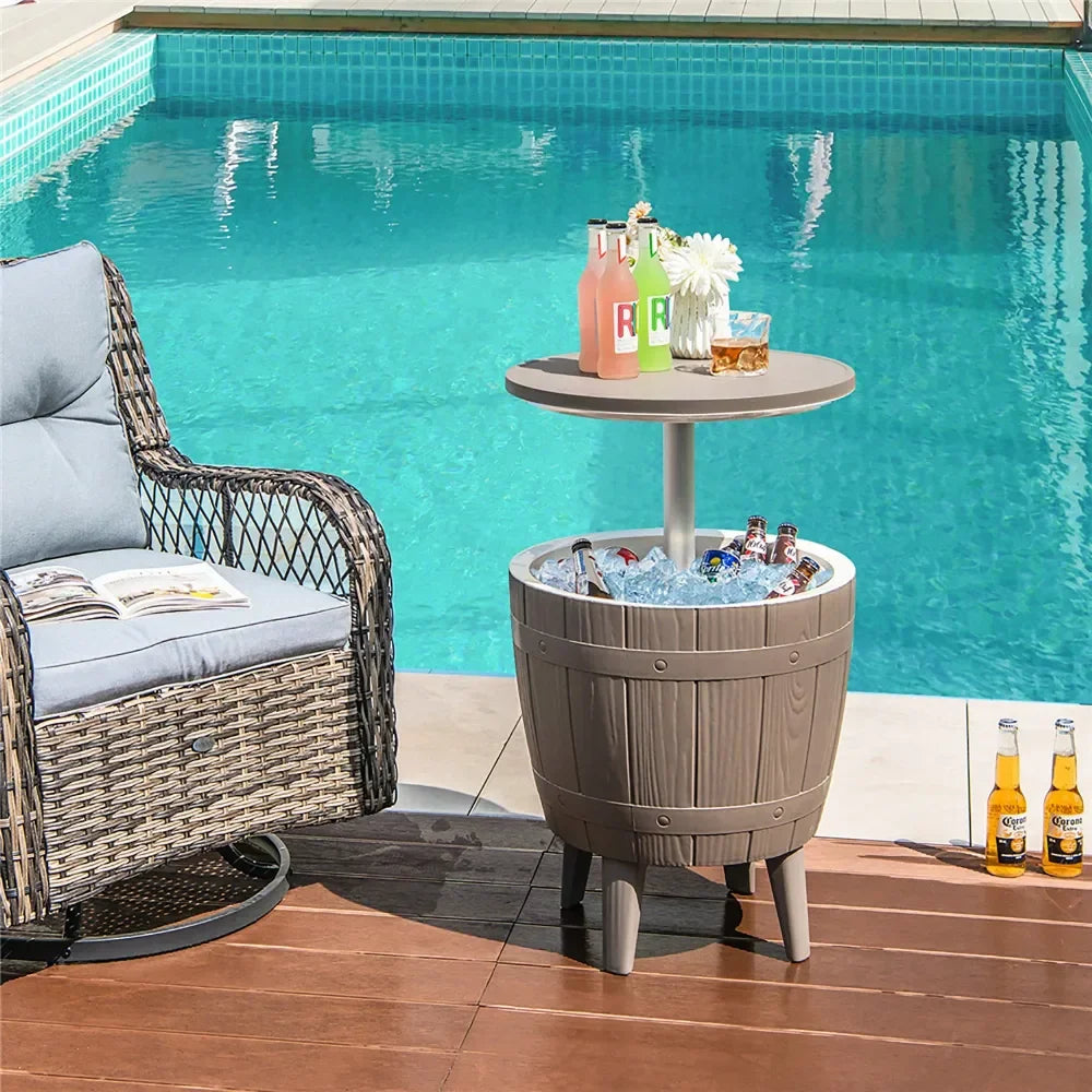 Bar Table 10 Gallon Cooler Bar Table W Telescopic Tabletop 3In1 Coffee Table Ice Bucket