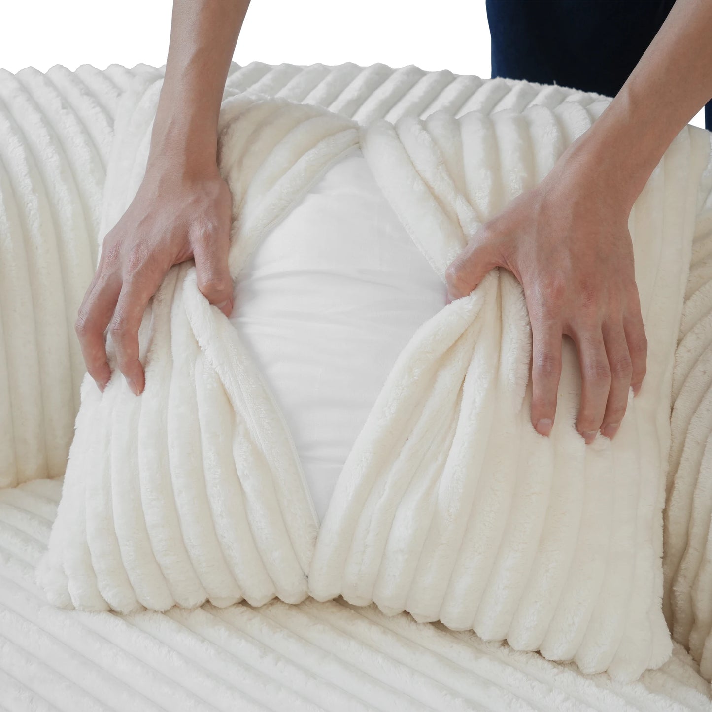 Sdorens Round Chair Lounge Chaise With Plush Faux Fur Sleeper