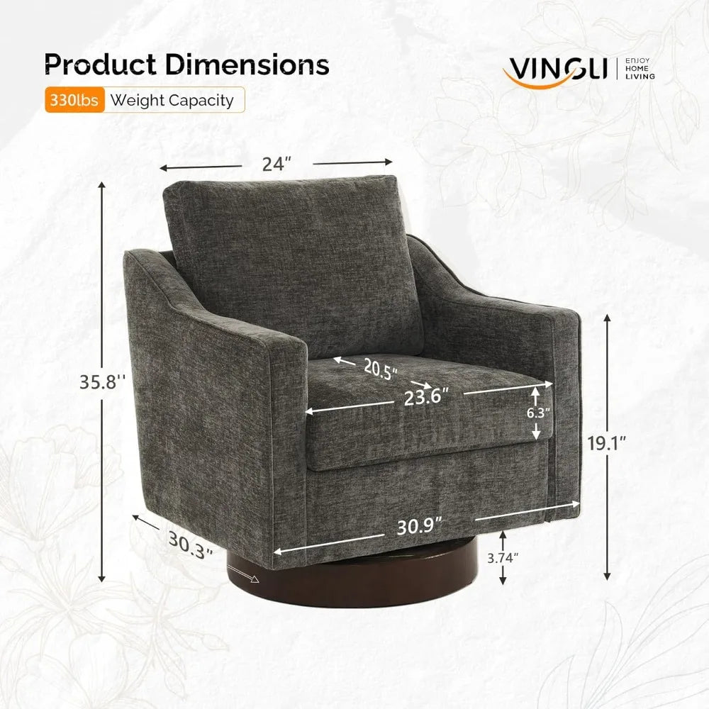 DAFIFY Mid Century Swivel Accent Chair 360 Degree Upholstered Armchair