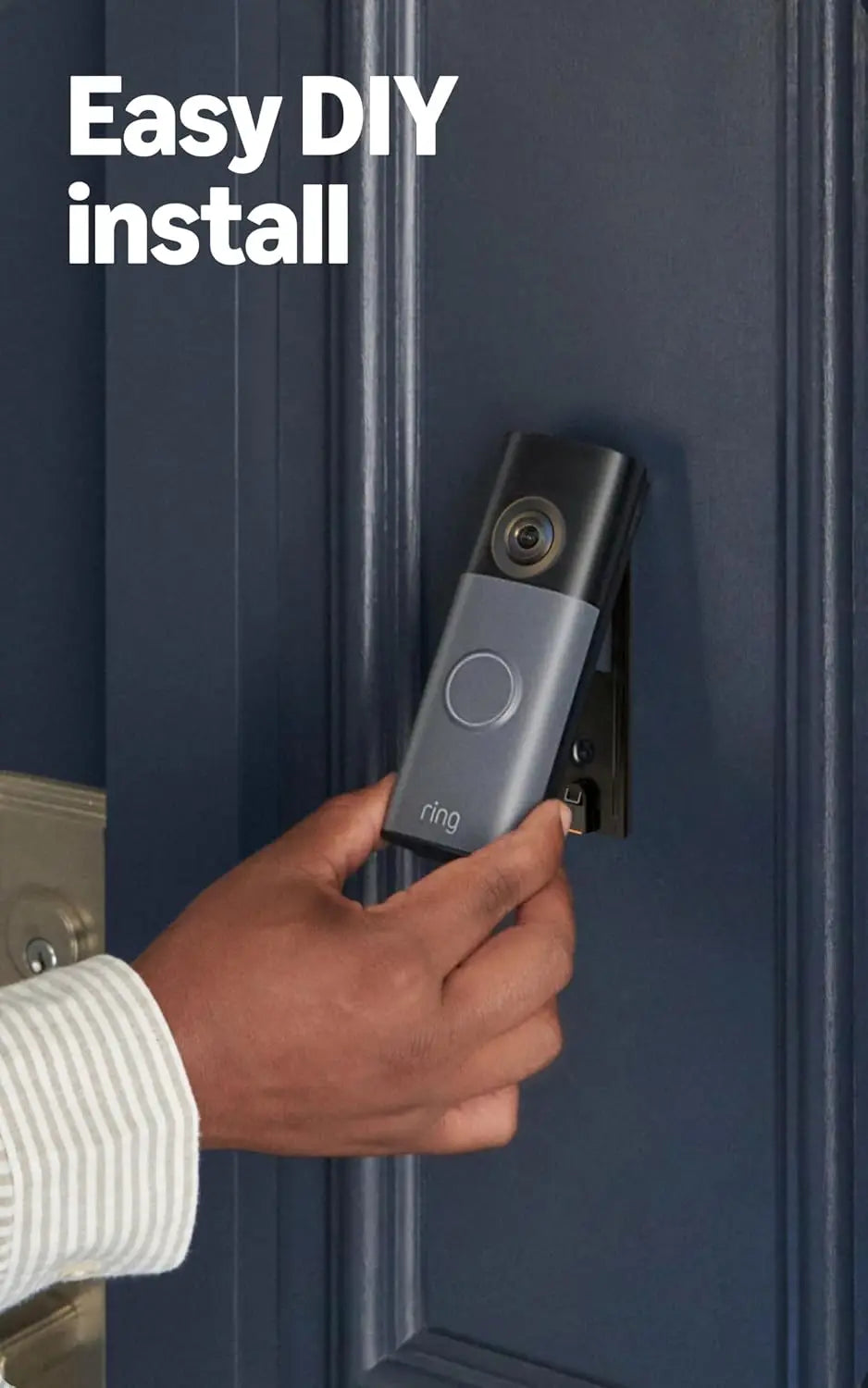 Motriva Store Motriva Store Ring Battery Doorbell (newest model) — Retinal 2K with wide-angle video, up to 6x Enhanced Zoom, Two-Way Talk, and Built-In Battery, Speckled Gray