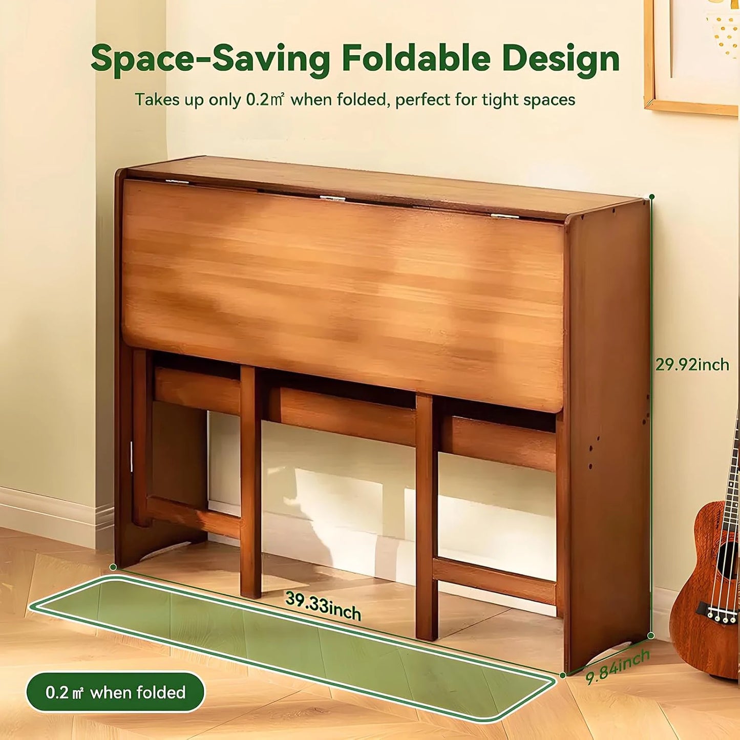 Bamboo Folding Laptop Desk for Home Office and Living Spaces