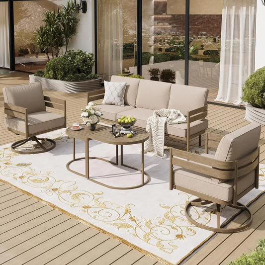 Rattan Outdoor Patio Furniture Set With Cushions All Weather