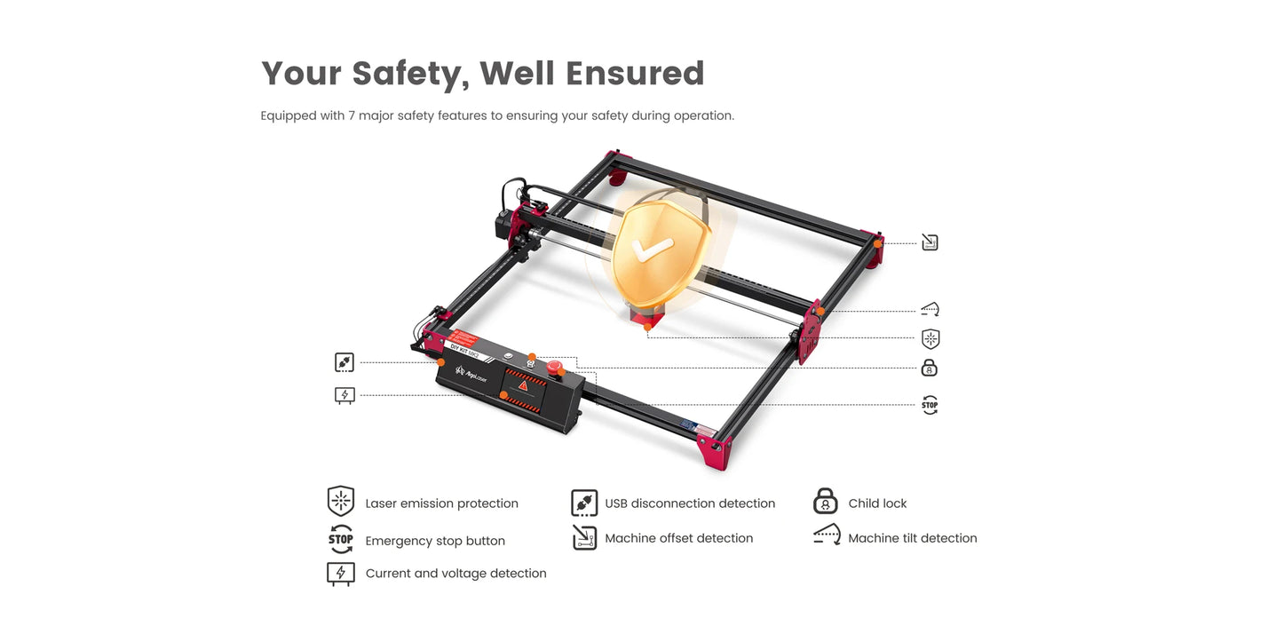 AlgoLaserCNC DIY Kit MK2 10000mW Laser Engraver Class 1 with WiFi