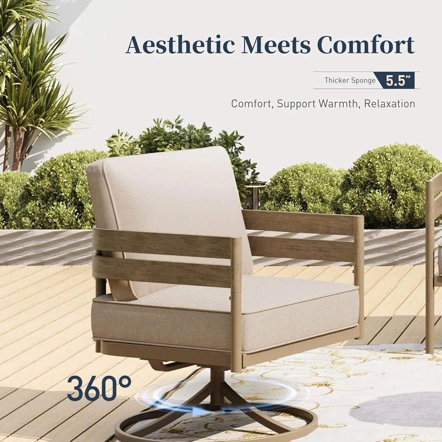 Rattan Outdoor Patio Furniture Set With Cushions All Weather