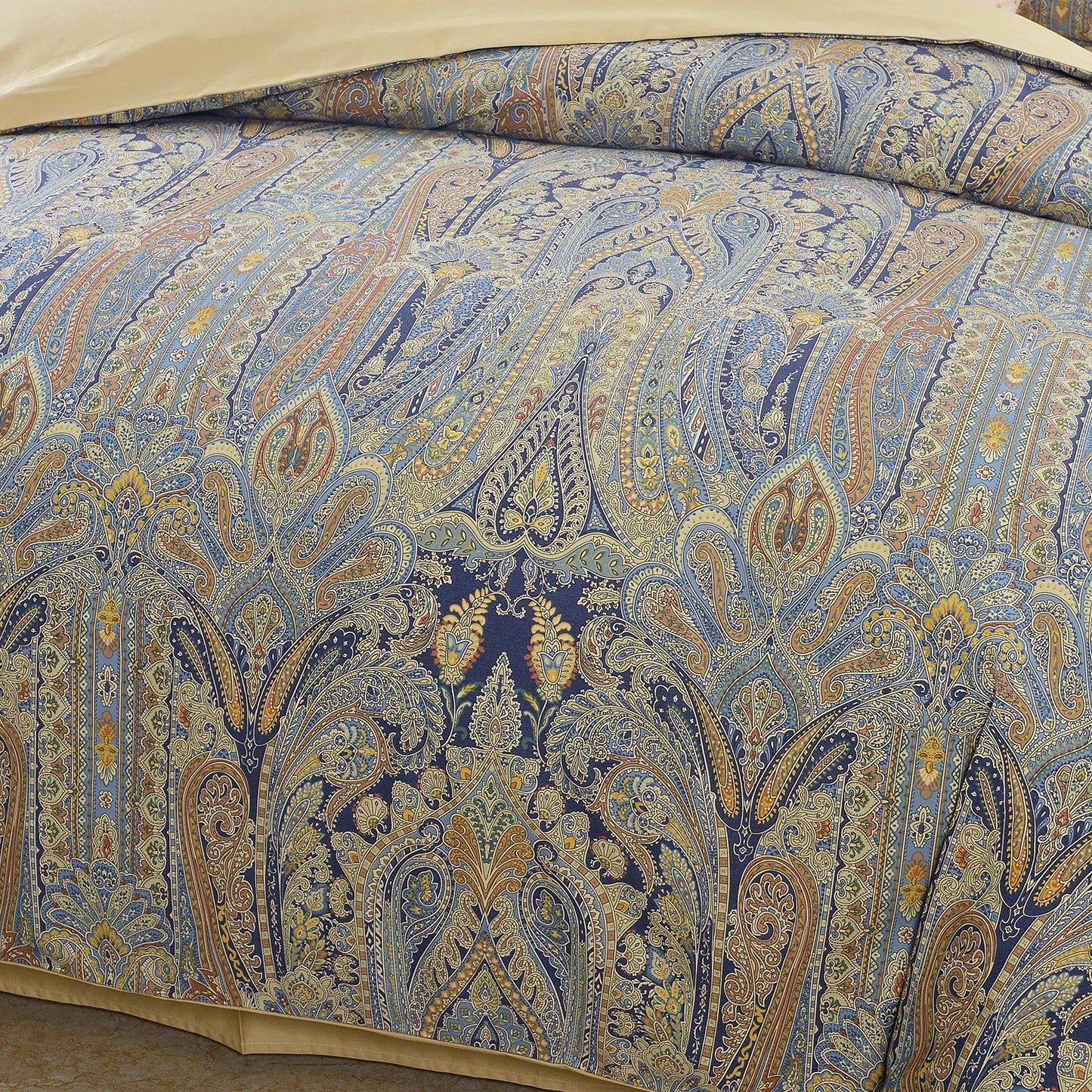 LISSTHERCN 3Piece 600TC Egyptian Cotton Duvet Cover Set Paisley Royal