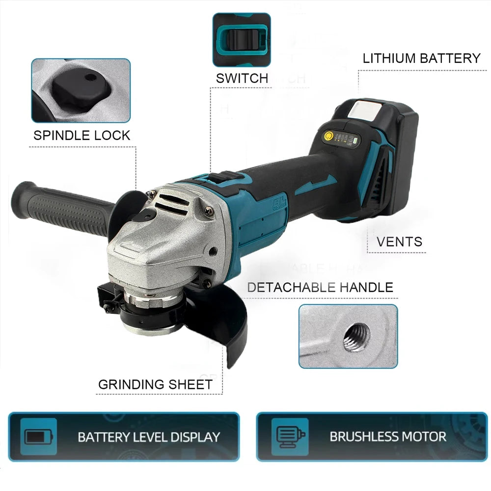 Magnitt Brushless Angle Grinder, Variable Speed, M14 Battery Included