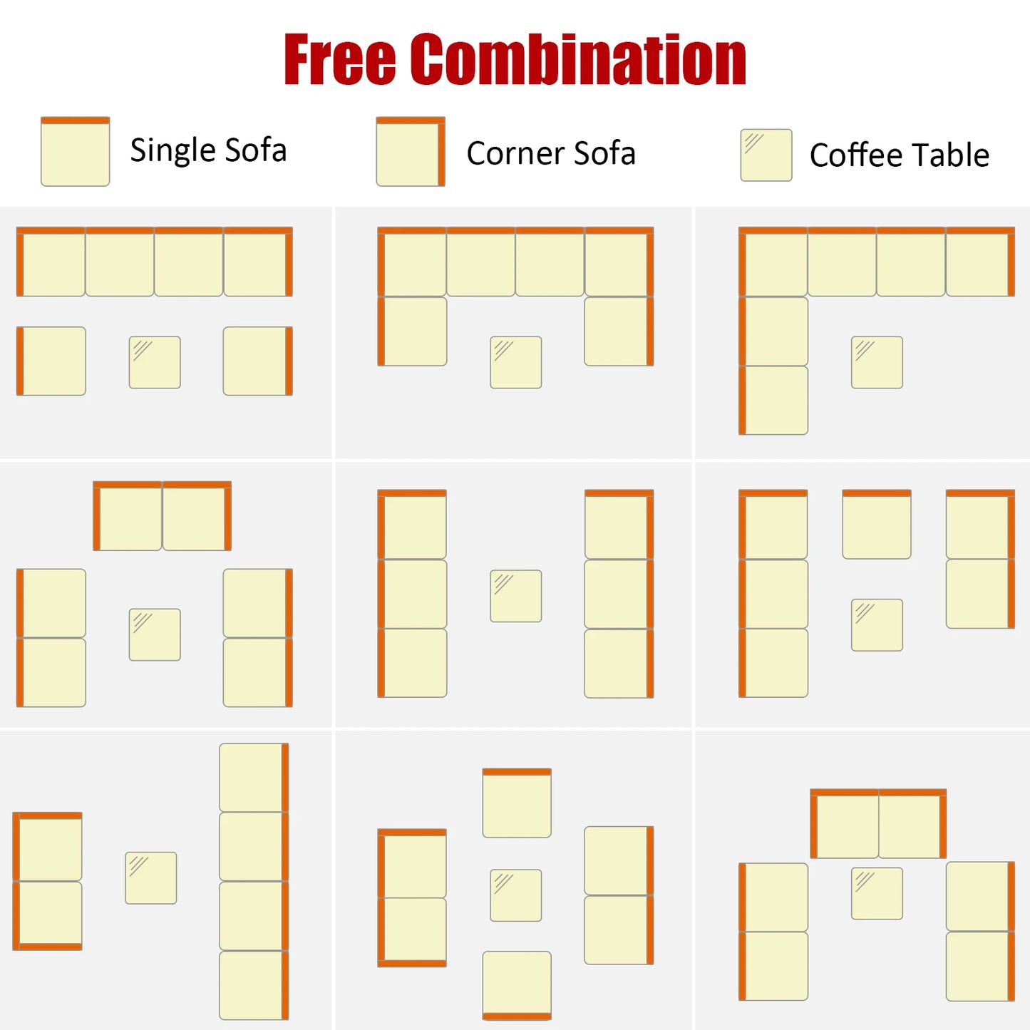 HOMASIS 7 Piece Outdoor Patio Rattan Furniture Set Sectional Sofa