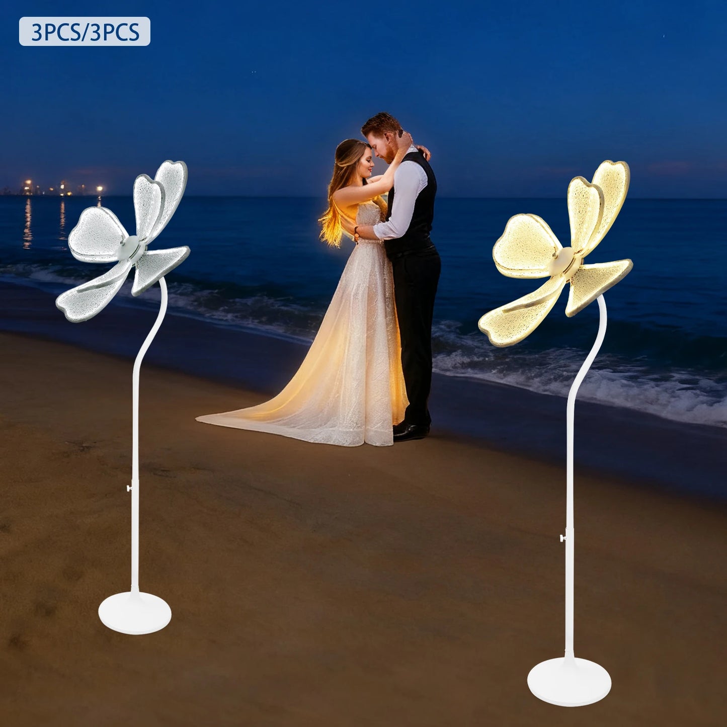 3ps 50w Wedding Flower Floor Lamp LED Wedding Road Guide Light Romantic Wedding Decoration Props for Wedding Christmas Wedding L