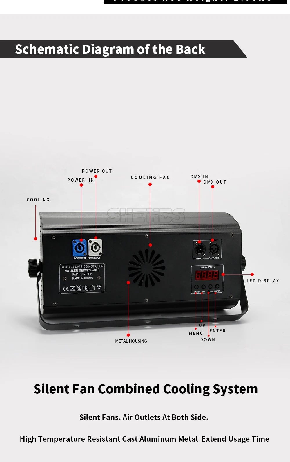 SHEHDS LED 200W RGB Marquee Strobe Light for DJ Pro