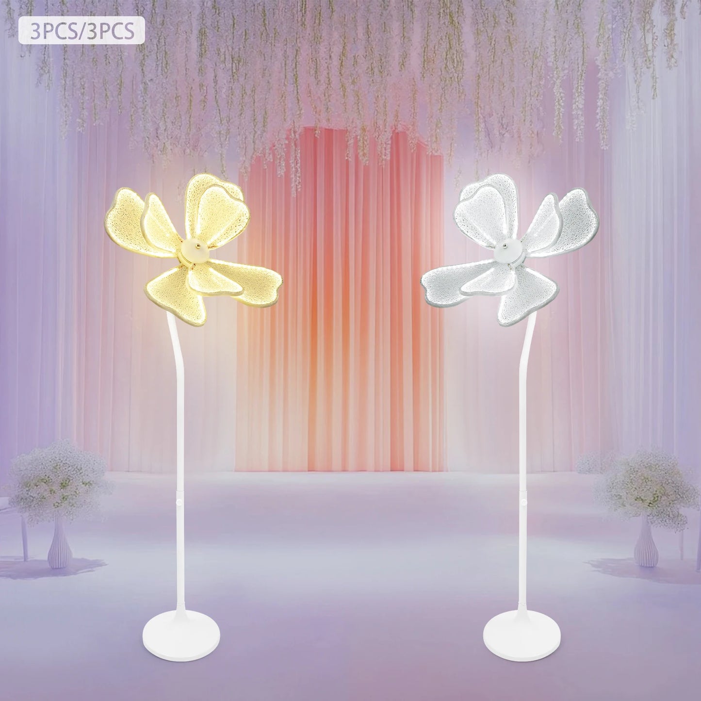 3ps 50w Wedding Flower Floor Lamp LED Wedding Road Guide Light Romantic Wedding Decoration Props for Wedding Christmas Wedding L