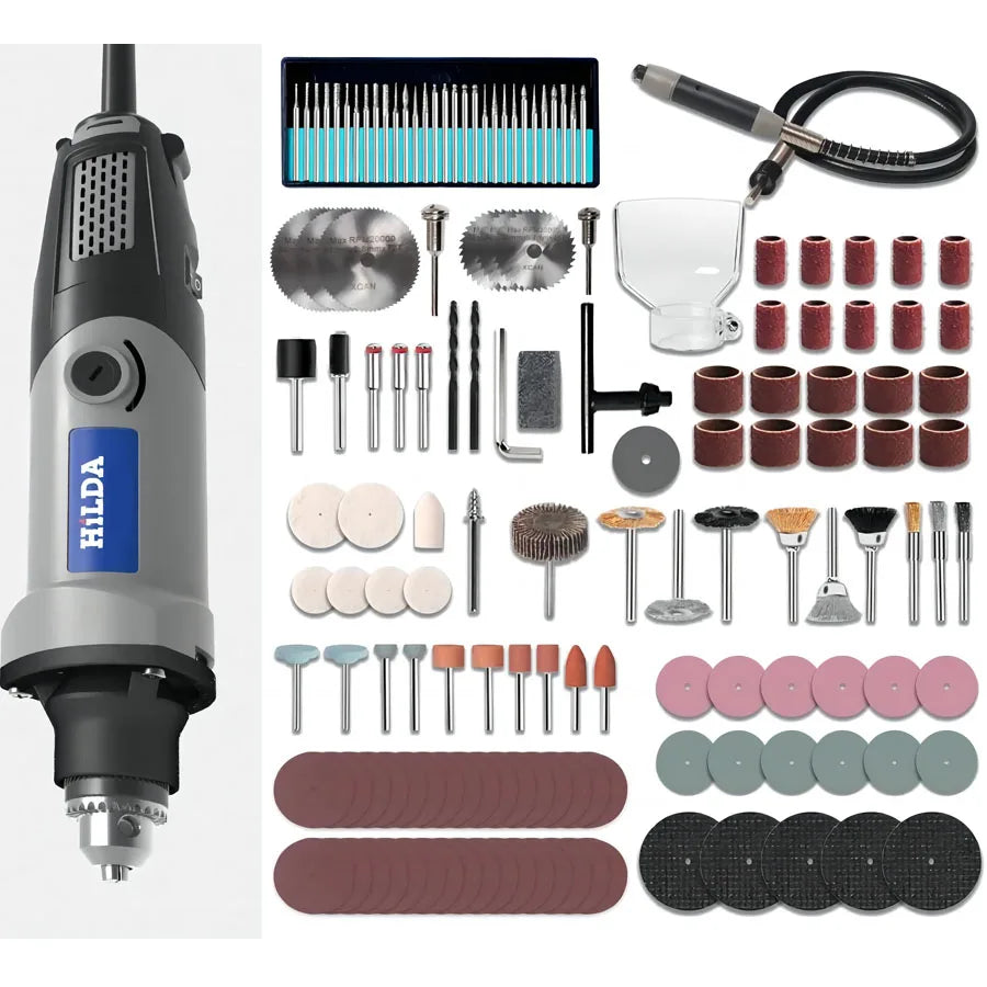 HILDA 500W Rotary Tool Variable Speed Kit For Woodworking