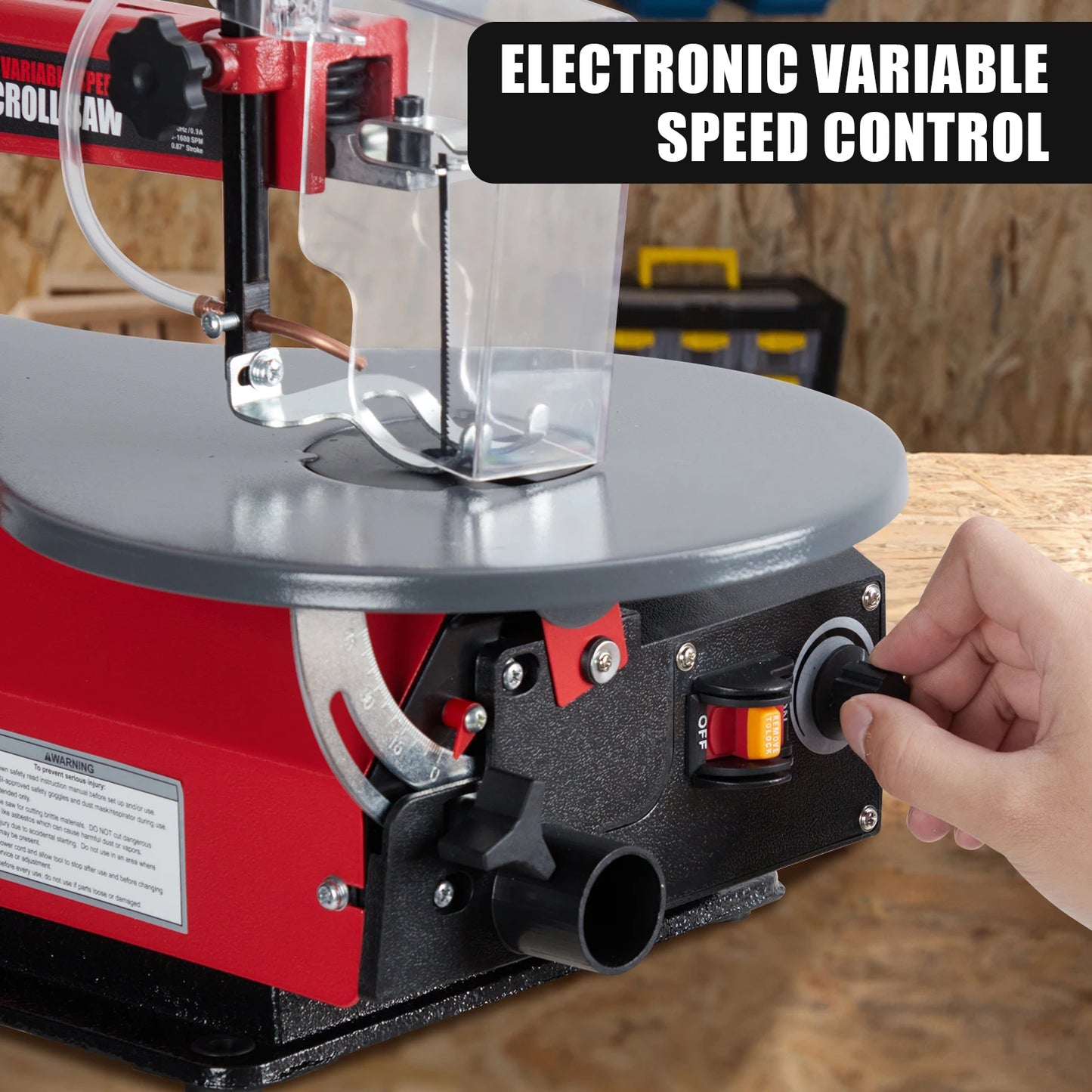 HiMISS Scroll Saw With Tilting Table, LED Light, Dust Port