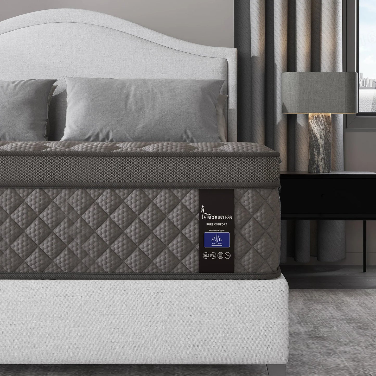 Viscountess Hybrid Mattress In A Box With Memory Foam And Pocket Springs