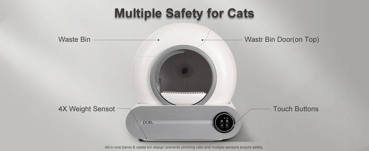 DOEL Self-Cleaning Cat Litter Box With App Control WiFi