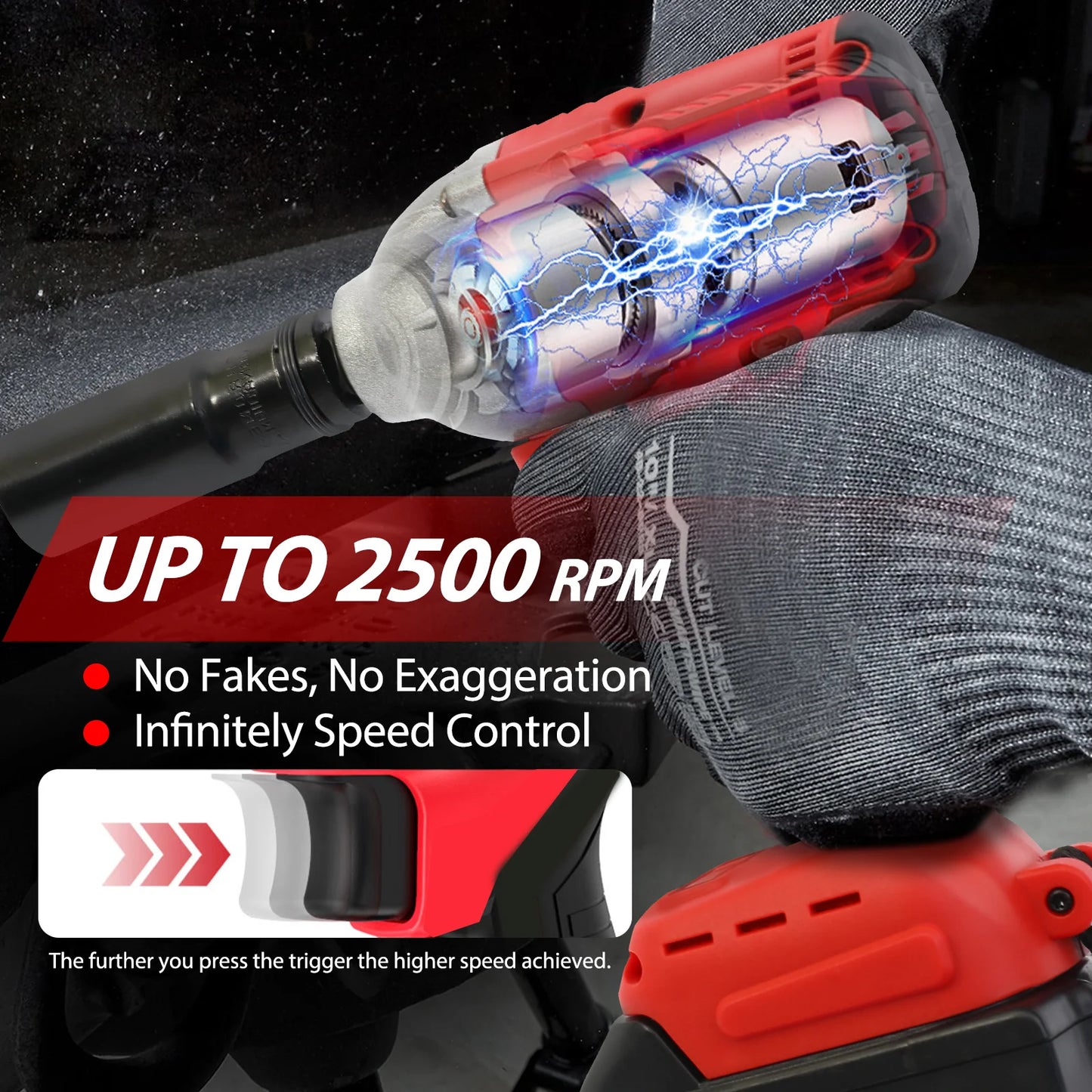 Cordless Brushless Impact Drill Wrench 1000Nm Torque 20V Pro