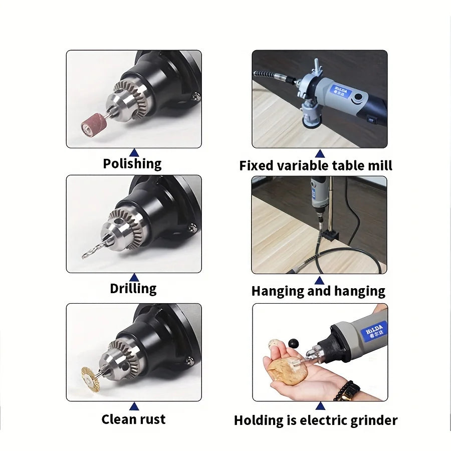 HILDA 500W Rotary Tool Variable Speed Kit For Woodworking