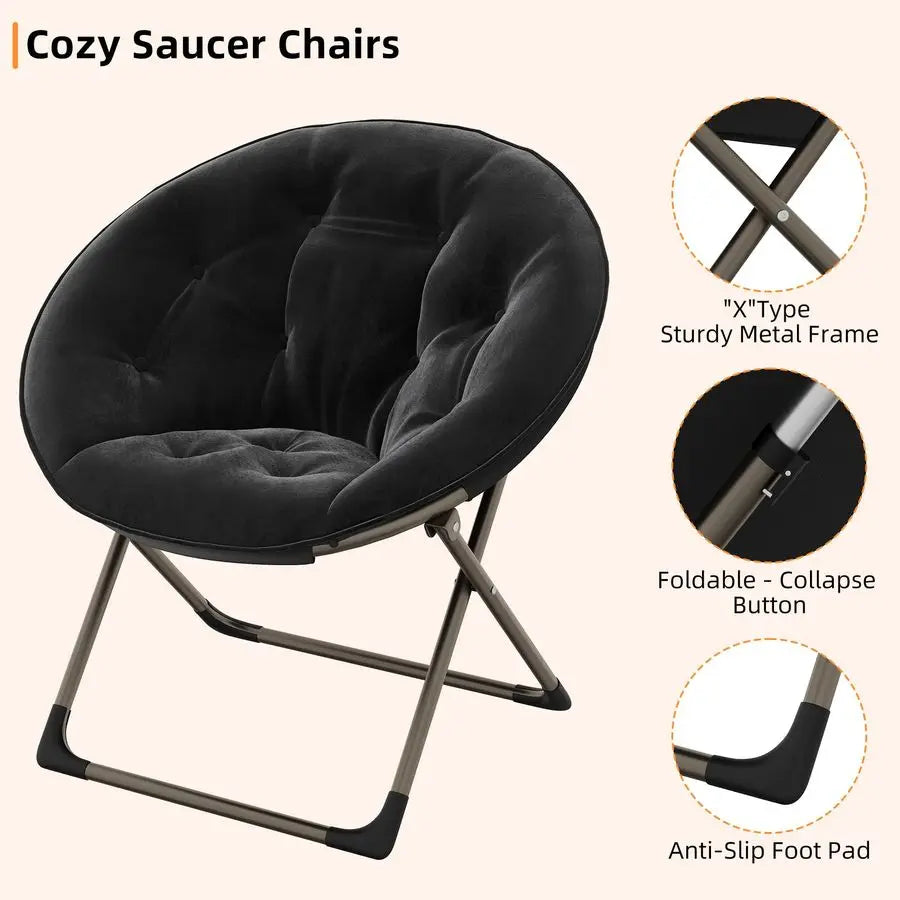 Comfy Folding Padded Saucer Chair