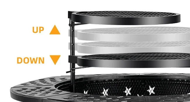 Outdoor Fire Pit With Grills Heavy Duty Metal Round