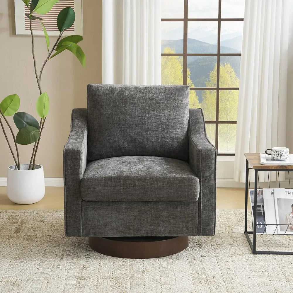 DAFIFY Mid Century Swivel Accent Chair 360 Degree Upholstered Armchair