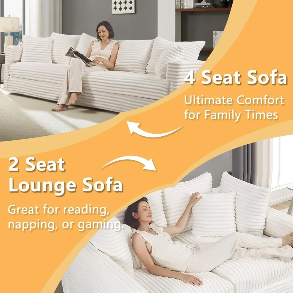 DAFIFY Cloud Couch Convertible Sofa With 6 Pillows