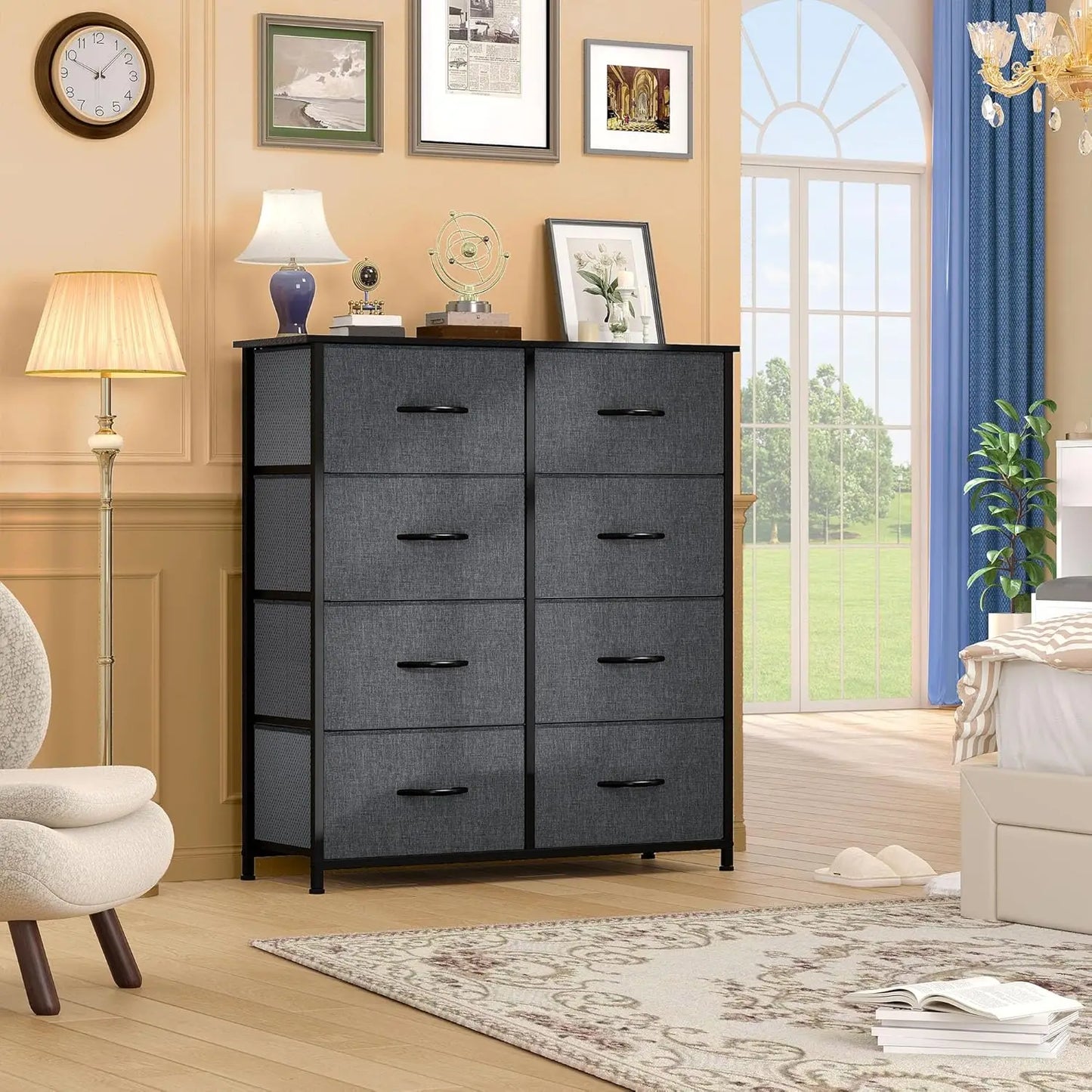 8 Drawer Fabric Dresser For Bedroom And Closet Storage