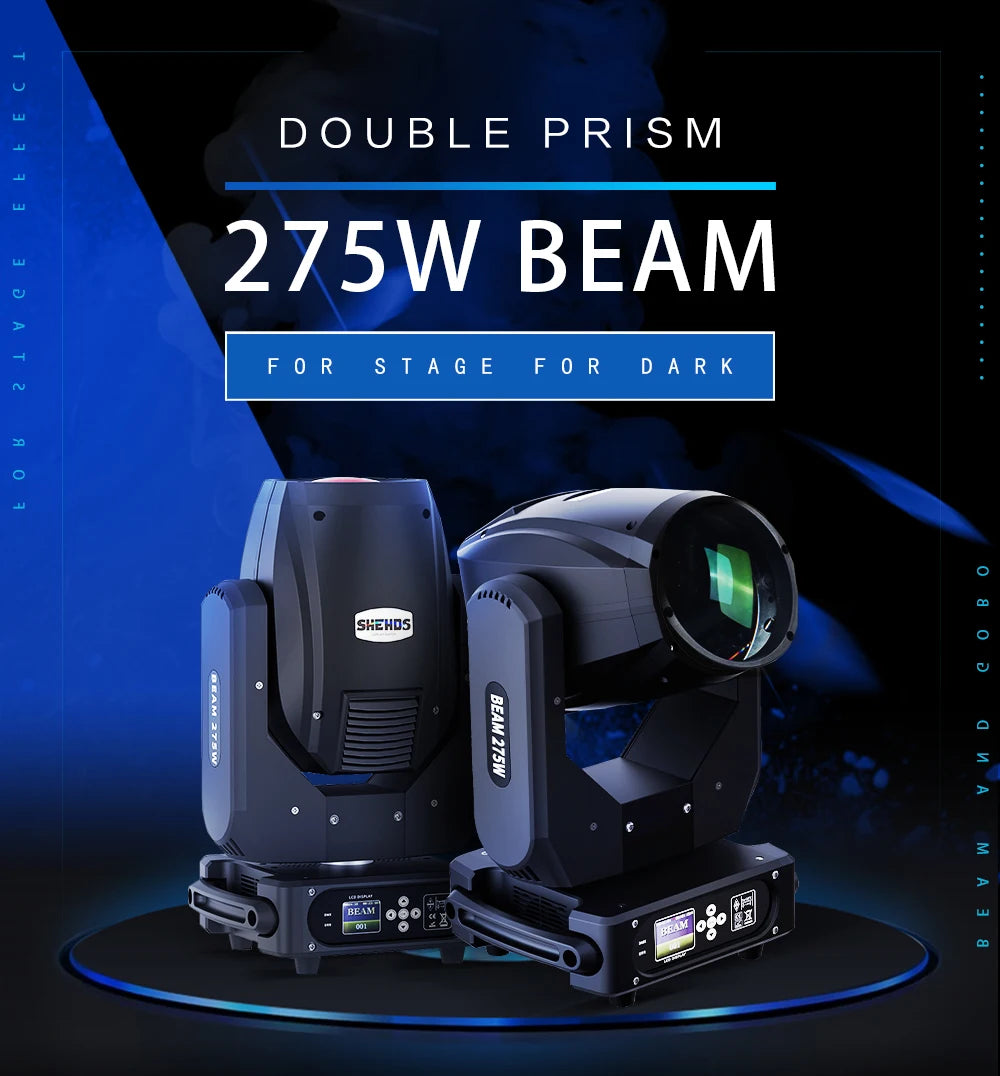SHEHDS 275W Moving Head Light Double Prism DMX512 Stage Lighting